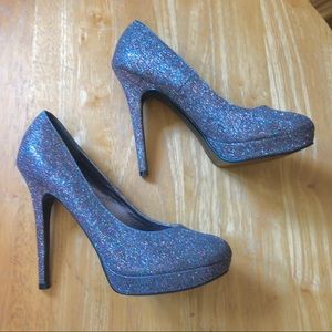 Silver/Purple Glitter Heels
